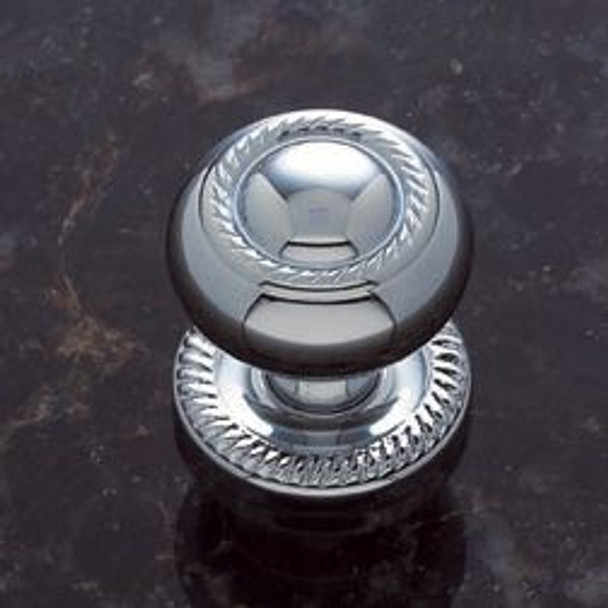 Chrome Finish 1 1/4" Rope Knob with/Back Plate(JVJ34526)