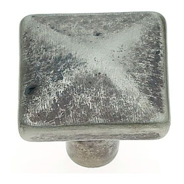 Rustic Nickel Finish 1 1/4" Square Distressed Knob(JVJ43113)