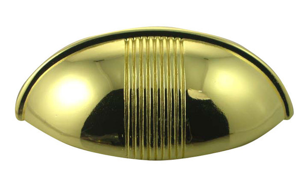 Polished Brass Striped Bin Pull (MNG13614)