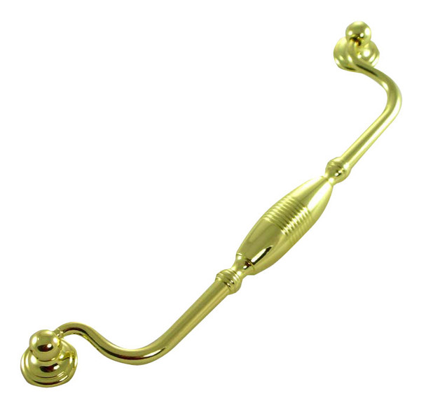 Polished Brass Striped Clapper Pull (MNG15814)