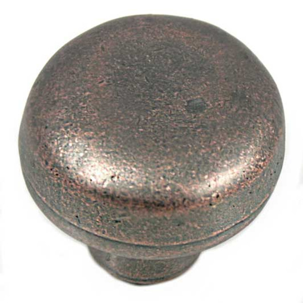 MNG 1-1/4" Dia. Round Riverstone Knob - Antique Copper (MNG-84465)