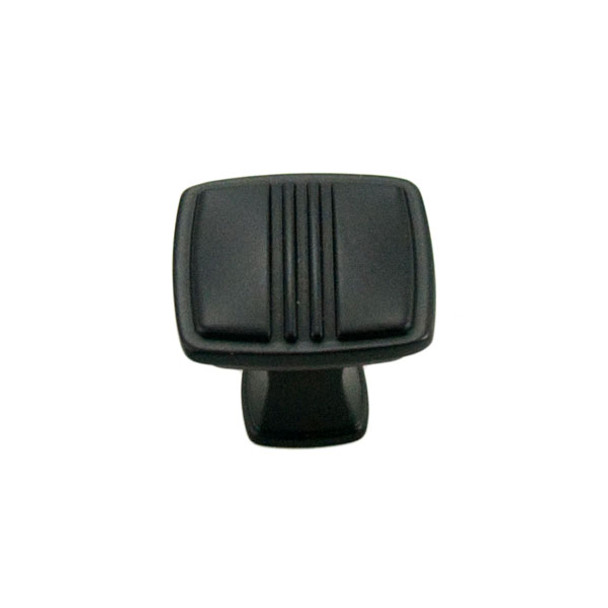 1 1/4" x 1 1/4" Square Knob w/ Middle Lines (RKICK161BL)