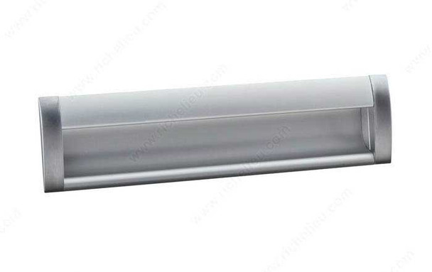 128mm CTC Eclectic Recessed Rounded Slot Pull - Brushed Nickel (310075172195)