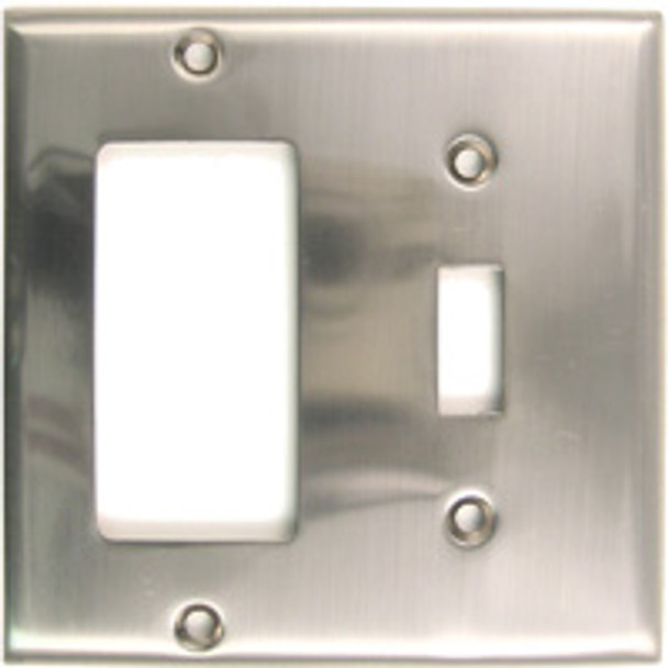 Satin Nickel Double Rocker/Switch Switchplate (RWR-788SN)