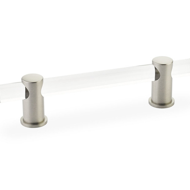 Pull, Adjustable clear acrylic, Satin Nickel, 4" cc (SCH404-15)