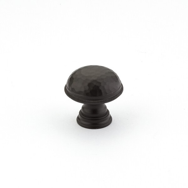 Knob,Hammered, Knurled Edge, Oil Rubbed Bronze, 1-1/4in dia (SCH-571-10B)