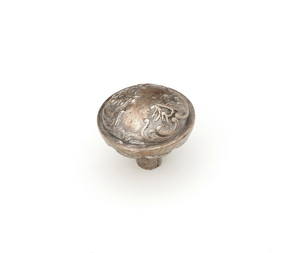 Knob, Round, Monticello Silver, 1-1/4in dia (SCH-994-MSL)