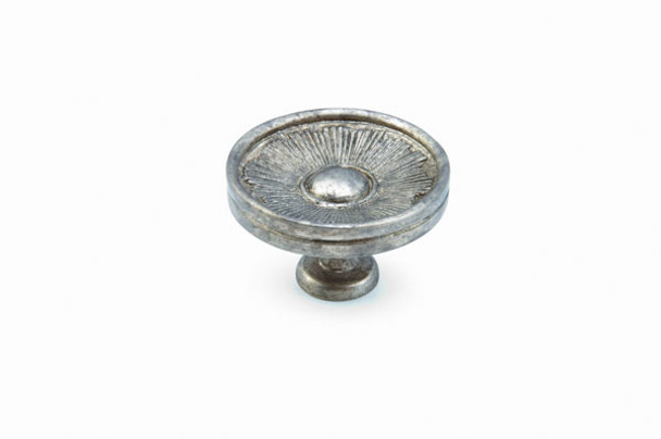 Knob, Silver Antique, 1 3/8" dia (SCH-972-SA)