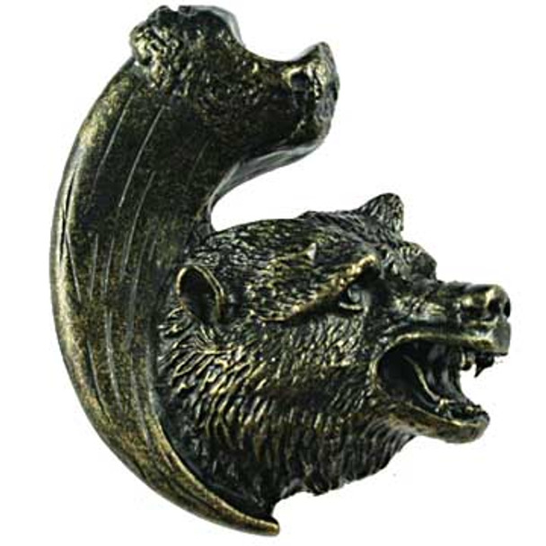 Bear with Claw Knob - Right Facing - Bronzed Black (SIE-681271)