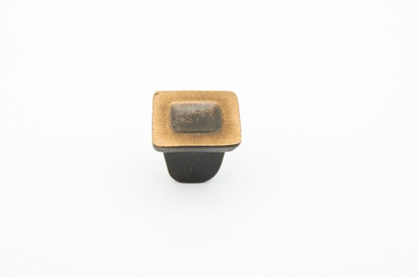 Knob, Square, Antique Bronze, 1-1/4in dia (SCH-810-AZ)