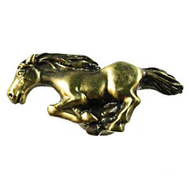 Stallion Knob - Left Facing - Antique Brass (SIE-681342)