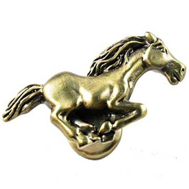 Stallion Knob - Right Facing - Antique Brass (SIE-681373)