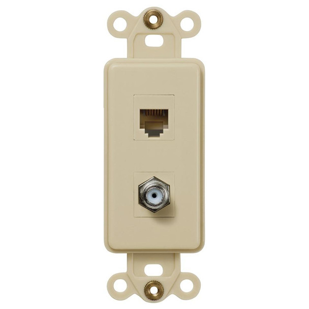 ROCKER INSERT IVORY 1 COAX 1 PHONE  (TAC-CXPHIV)