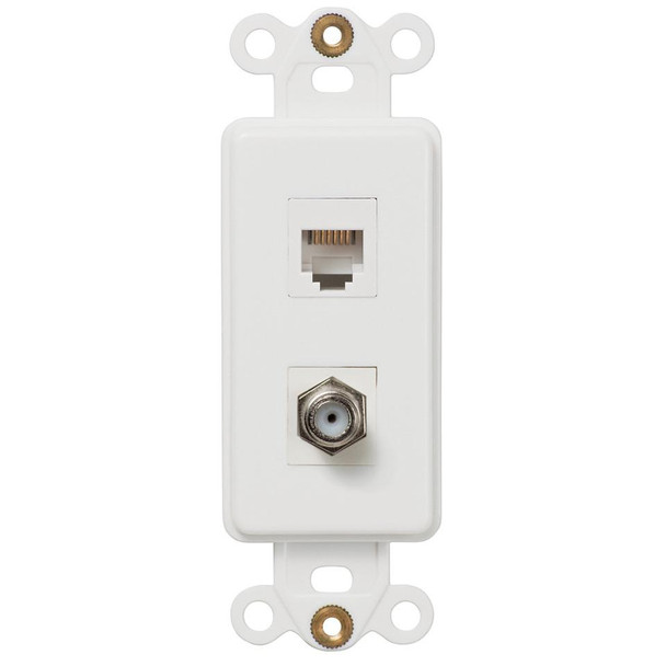 ROCKER INSERT WHITE 1 COAX 1 PHONE  (TAC-CXPHW)