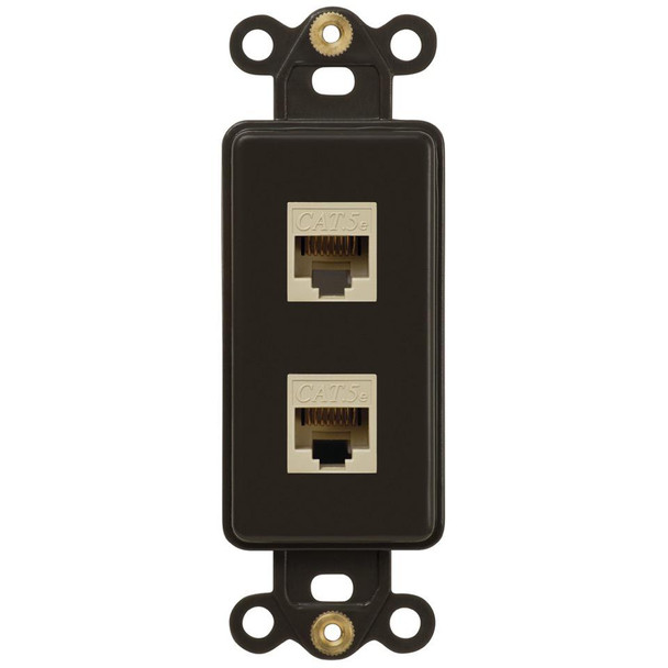 ROCKER INSERT BROWN 2 DATA JACK (TAC-DTDTB)