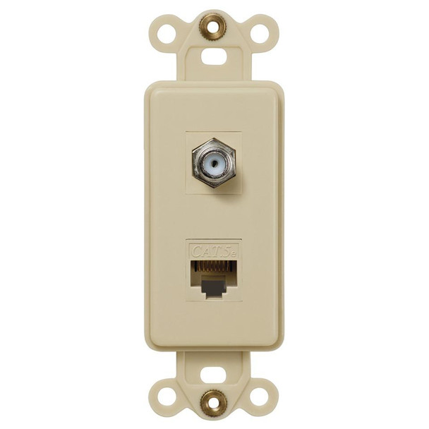 ROCKER INSERT IVORY 1 COAX 1 DATA (TAC-CXDTIV)