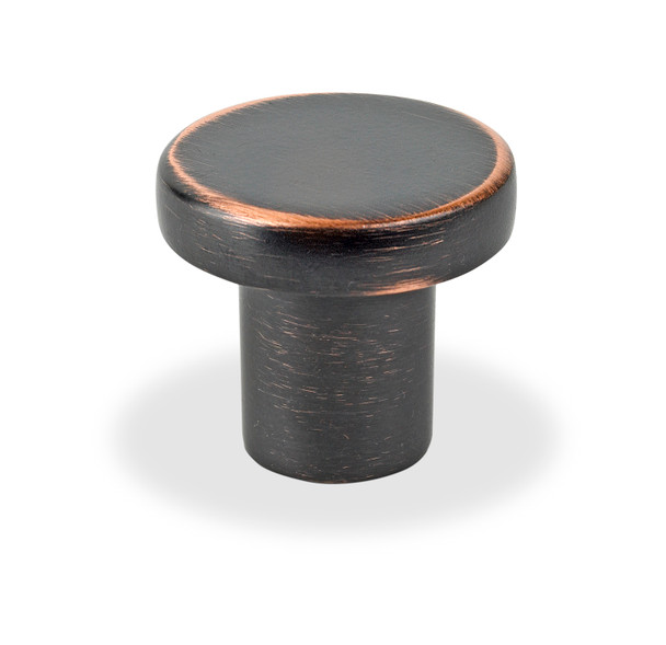 Flat Circular Knob, Brushed Oil Rubbed Bronze, 28mm Overall (TPXZ20780280010)