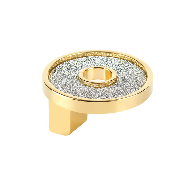 1" Square Italian Designs Knob - Gold (P2904ORZSIL)