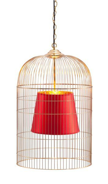 Ceiling Lamps - Luncheon Ceiling Lamp Large in Gold & Red (50173)