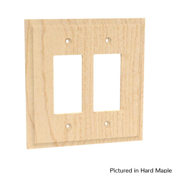 Double Rocker Wood Switch Plate