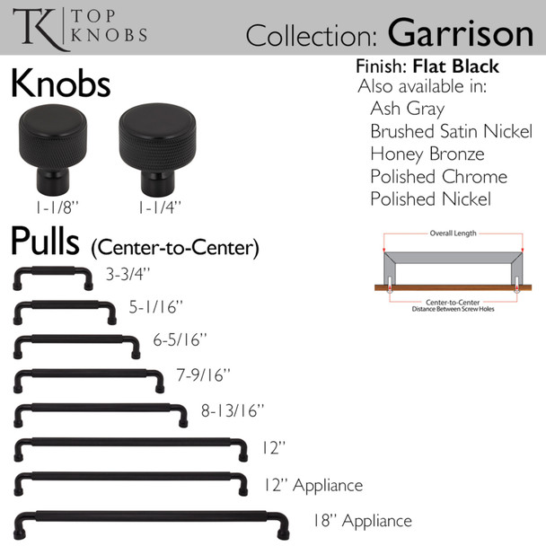 1-1/4" Garrison Knob - Flat Black