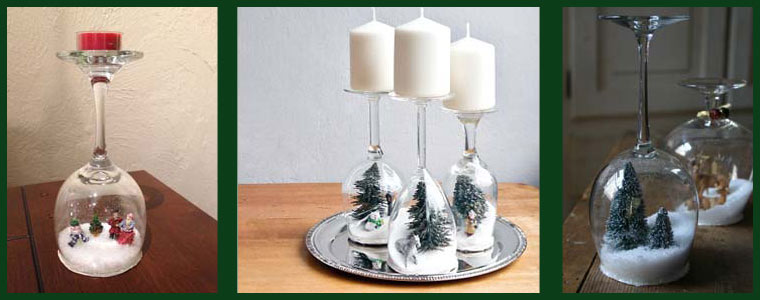 DIY Wineglass Snow globes DIY Wineglass Snow globes
