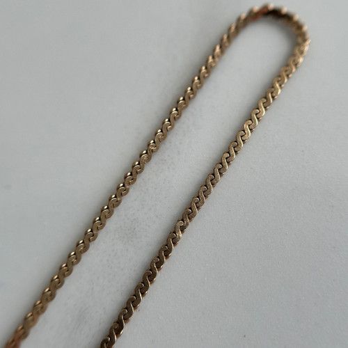 Dainty 10KT Gold Serpentine Chain Bracelet, Thin Yellow Gold Serpentine Style Chain Anklet or Bracelet, Classic Spring Ring Clasp Bracelet