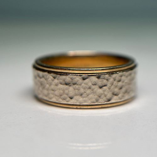 14K Gold Hammer Textured Band, Yellow and White Gold Simple Ring, Wedding or Anniversary Style Jewellery Size 8 US 14K Gold Hammer Textured Band, Yellow and White Gold Simple Ring, Wedding or Anniversary Style Jewellery Size 8 US