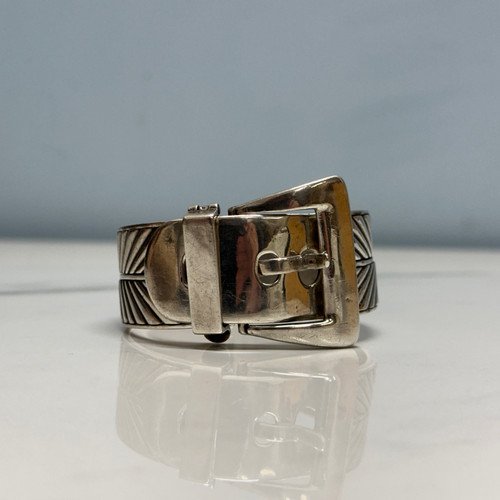Vintage Silver Belt Bracelet Bangle, Stamped SR WIEN 800 Silver Intricate and Working Buckle Design, Wide Band Three Notch Belt Jewellery Vintage Silver Belt Bracelet Bangle, Stamped SR WIEN 800 Silver Intricate and Working Buckle Design, Wide Band Three Notch Belt Jewellery