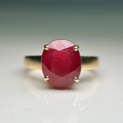 Vibrant 6.05ct Ruby Ring, Solid 14KT Yellow Gold Solitaire Red Gemstone Statement Ring, July Birthstone, Love Strength Passion Size 6.5 US Vibrant 6.05ct Ruby Ring, Solid 14KT Yellow Gold Solitaire Red Gemstone Statement Ring, July Birthstone, Love Strength Passion Size 6.5 US