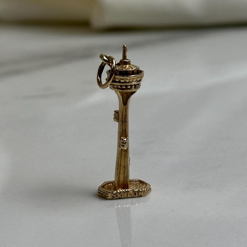 Vintage 14K Gold Skylon Tower Charm | Niagara Falls Souvenir Pendant