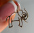 Cute Elephant Outline Pendant with Diamond Eye, Estate 10KT Yellow Gold Charm, Trunk Up Good Luck Elephant Charm for Good Fortune