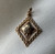 Estate 10KT Gold Leaf Pendant, Detailed Maple Leaf Charm/Pendant in a Decorative Frame, Yellow Gold Diamond Shaped Leaf Necklace Pendant