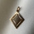 Estate 10KT Gold Leaf Pendant, Detailed Maple Leaf Charm/Pendant in a Decorative Frame, Yellow Gold Diamond Shaped Leaf Necklace Pendant
