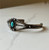 Turquoise Stone Sterling Silver Cuff Bracelet, Rope Detail SIlver Detailing, Dainty and Stackable Silver Bracelet, Calming Stone Bracelet