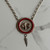 Unique Silver Bison Pendant Necklace, Feather and Bison Native American Style Jewellery, Red Bead Decorative Silver Necklace with Link Chain