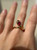 Estate 18KT Gold Snake Ring, Synthetic Red Gemstone Head and Eyes Snake Ring, Unique Snake Ring Wrapped Around Finger Ring Size: 7.5 US