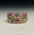 Vintage 10KT Colourful Synthetic Gemstone Ring, 10 Ten Stone Two Row Family Ring, Wide Band Rainbow Band, Funky Jewellery Ring Size 8.5 US Vintage 10KT Colourful Synthetic Gemstone Ring, 10 Ten Stone Two Row Family Ring, Wide Band Rainbow Band, Funky Jewellery Ring Size 8.5 US