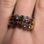Vintage 10KT Colourful Synthetic Gemstone Ring, 10 Ten Stone Two Row Family Ring, Wide Band Rainbow Band, Funky Jewellery Ring Size 8.5 US Vintage 10KT Colourful Synthetic Gemstone Ring, 10 Ten Stone Two Row Family Ring, Wide Band Rainbow Band, Funky Jewellery Ring Size 8.5 US