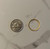 Thin Hexagon Gold Band, Solid Gold 14KT Gold, Stackable - Dainty - Spacer - Two Toned - Geometric - Preloved - Ring Size 6.75 US