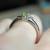 Peridot and 0.03CT Diamond Ring, 10KT White Gold Thin Green Stone Estate Jewellery, August Birthstone Jewelry, Preloved Everyday Size 7 US