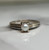 Vintage Pearl Ring, 14KT White Gold Solitaire Ring, Cute Stackable Minimalist Silver Coloured Band, Simple Natural Pearl Ring Size 4.25 US