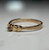 Vintage 14KT Thin Heart Diamond Ring, Dainty Yellow Gold Band, Heart Design Gold Stackable Band, Adorable Heart Jewelry Ring Size 7 US