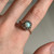 Vintage Opal and Diamond Ring, Edwardian Flower Cluster Cabochon Stone and Rose Cut Stones, Solid 10KT Yellow Gold Circle Design Size 7.5 US