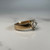 Vintage 10KT Yellow and White Gold Cast Decorative Rhombus Diamond Ring, Thick Band Diamond Ring, Framed Diamond Art Deco Ring Size 6.75 US