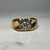 Vintage 10KT Yellow Gold and White Gold Cast Wide Band Diamond Ring, Diamond Signet Ring, Etched Gold Thick Band Ring, Mens Ring Size 9.5 US