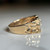Estate 14KT Gold Diamond Gold Nugget Ring, Flat Top Textured Rumble Rock Mens Signet, Prong Set Solitaire Unisex Yellow Gold Ring Size 10.25
