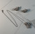 14KT White Gold Diamond Ribbon Jewellery Set, Pendant Enhancer and Matching Earrings, Sparkly Silver Coloured Gold Statement Jewelry