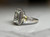 Vintage 2.68ctw Natural Green Amethyst Ring, 10KT White Gold Diamond Jewellery With Tapered Band, Emerald Cut Gemstone Rectangle Halo Size 7