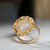 Large Mabe Pearl Ring, 14KT Yellow Gold Cluster Diamond Dinner Ring, June Birthstone Cabochon Dome Pearly White, Estate Jewellery Size 6 US